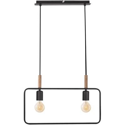 Lumes Czarna podwójna lampa wisząca w stylu industrialnym - 4X D223 N9-W90 Lumes Czarna podwójna lampa wisząca w stylu industrialnym - 4X D223 N9-W90