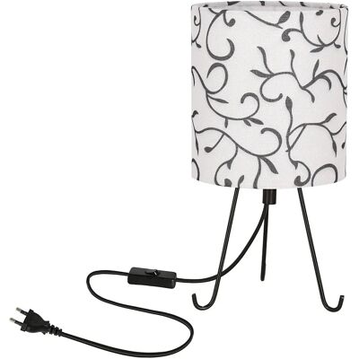 Lumes Biała lampka nocna z abażurem we wzory - 4X D246 H5-N91 Lumes Biała lampka nocna z abażurem we wzory - 4X D246 H5-N91