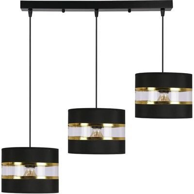 Lumes Nowoczesna potrójna czarna lampa wisząca - D255 S0-D99 Lumes Nowoczesna potrójna czarna lampa wisząca - D255 S0-D99