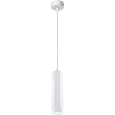 Lumes Biała nowoczesna lampa wisząca tuba - D258 R0-L68 Lumes Biała nowoczesna lampa wisząca tuba - D258 R0-L68