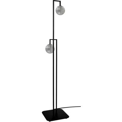 Lumes Lampa podłogowa czarna z grafitowymi kloszami C7-S79 Lumes Lampa podłogowa czarna z grafitowymi kloszami C7-S79