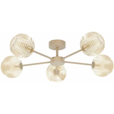 Lumes Pięcioramienna lampa sufitowa beżowa D5-G28 Lumes Pięcioramienna lampa sufitowa beżowa D5-G28