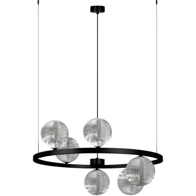 Lumes Lampa okrąg ze szklanymi kloszami grafitowa P5-L89 Lumes Lampa okrąg ze szklanymi kloszami grafitowa P5-L89