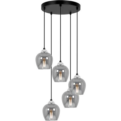 Lumes Lampa wisząca ze szklanymi kloszami szara C8-C06 Lumes Lampa wisząca ze szklanymi kloszami szara C8-C06
