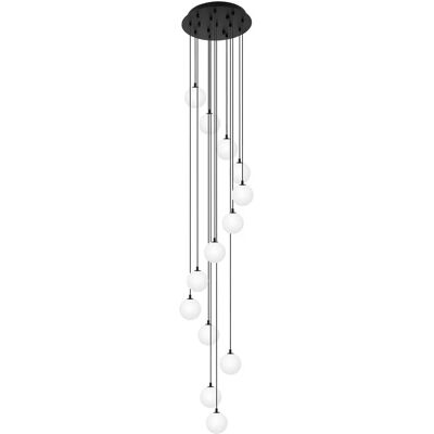 Lumes Lampa z wiszącymi szklanymi kloszami biała długa H1-M86 Lumes Lampa z wiszącymi szklanymi kloszami biała długa H1-M86