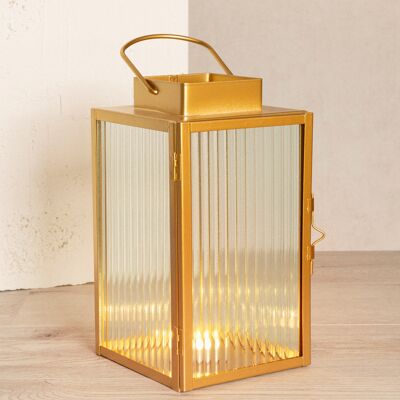 Homla MICA DECORATIONS Lampion RECTANGLE prostokątny złoty 15x15x28 cm Homla MICA DECORATIONS Lampion RECTANGLE prostokątny złoty 15x15x28 cm