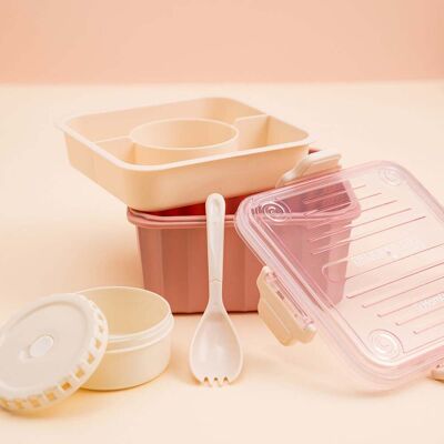 HOMLA Lunchbox POPPIE z łyżeczką różowy 2,15 l HOMLA Lunchbox POPPIE z łyżeczką różowy 2,15 l
