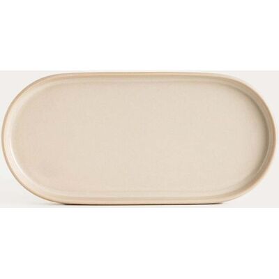 HOMLA Tacka MELKARO ceramiczna beżowa 25x12x2 cm HOMLA Tacka MELKARO ceramiczna beżowa 25x12x2 cm