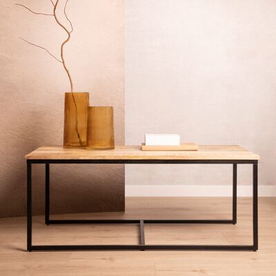 Homla HOMLA Stolik kawowy MAYA lite drewno mango + metal 110x60x45cm Homla HOMLA Stolik kawowy MAYA lite drewno mango + metal 110x60x45cm