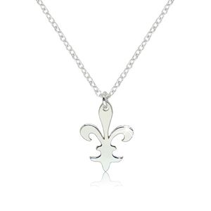 Biżuteria e-shop Błyszczący srebrny naszyjnik 925 - bogato rzeźbiony symbol „Fleur de Lis”