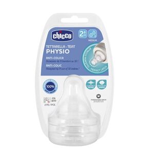 Chicco Physio Smoczek antykolkowy na butelkę przepływ średni 2m+ 2szt