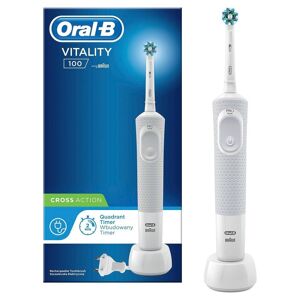 Oral-B Vitality 100 Szczoteczka elektryczna do zębów stworzona w technologii Braun, biała Szczoteczki elektryczne