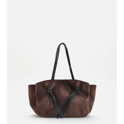 Reserved - Torebka shopper z imitacji zamszu - ciemnobrązowy - female - Size: ONE SIZE Reserved - Torebka shopper z imitacji zamszu - ciemnobrązowy - female - Size: ONE SIZE