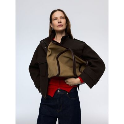 Reserved - Zamszowa torebka shopper - beżowy - female - Size: ONE SIZE Reserved - Zamszowa torebka shopper - beżowy - female - Size: ONE SIZE