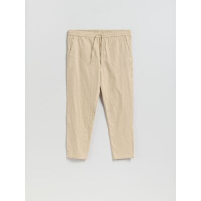 Reserved - Spodnie jogger z lnem - beżowy - male - Size: S,M,L,XL Reserved - Spodnie jogger z lnem - beżowy - male - Size: S,M,L,XL