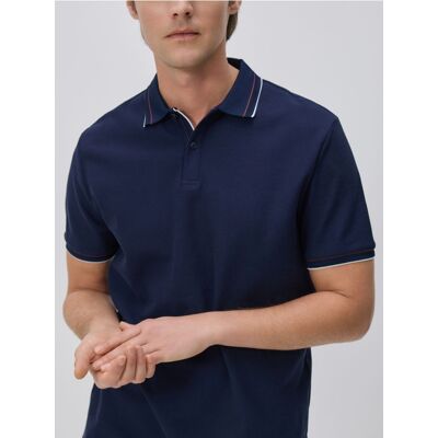 Reserved - Koszulka polo z bawełny merceryzowanej - granatowy - male - Size: S,M,L,XL,XXL Reserved - Koszulka polo z bawełny merceryzowanej - granatowy - male - Size: S,M,L,XL,XXL