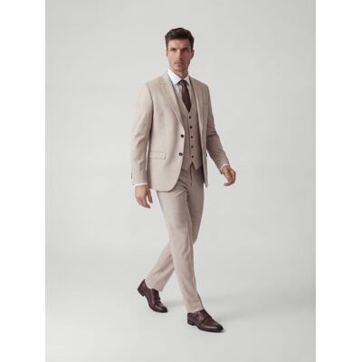 Reserved - Marynarka slim fit w kratę - beżowy - male - Size: 48 S,50 M,52 L,54 XL,56 XXL Reserved - Marynarka slim fit w kratę - beżowy - male - Size: 48 S,50 M,52 L,54 XL,56 XXL