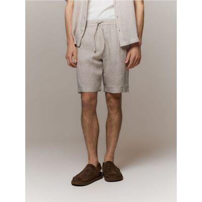 Reserved - Lniane szorty jogger - beżowy - male - Size: S,M,L,XL Reserved - Lniane szorty jogger - beżowy - male - Size: S,M,L,XL