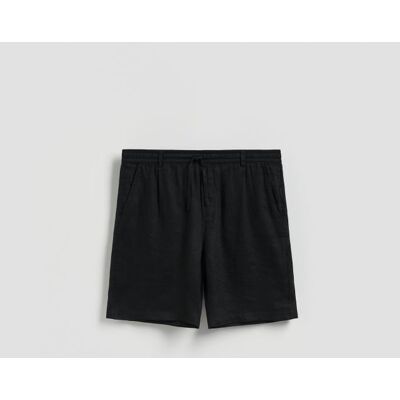Reserved - Lniane szorty jogger - czarny - male - Size: S,M,L,XL Reserved - Lniane szorty jogger - czarny - male - Size: S,M,L,XL