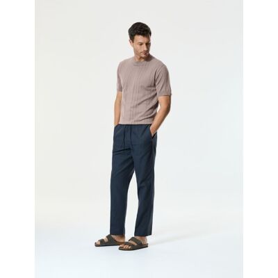 Reserved - Spodnie jogger z dodatkiem lnu - granatowy - male - Size: S,M,L,XL Reserved - Spodnie jogger z dodatkiem lnu - granatowy - male - Size: S,M,L,XL