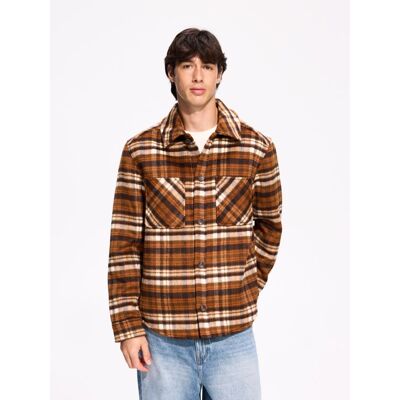 Reserved - Koszula regular fit z domieszką wełny - brązowy - male - Size: S,M,L,XL,XXL Reserved - Koszula regular fit z domieszką wełny - brązowy - male - Size: S,M,L,XL,XXL