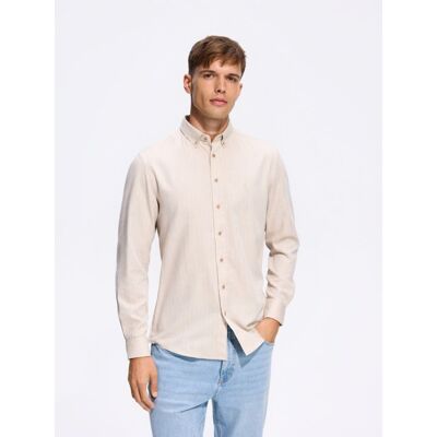 Reserved - Koszula regular fit z bawełną - beżowy - male - Size: S,M,L,XL,XXL Reserved - Koszula regular fit z bawełną - beżowy - male - Size: S,M,L,XL,XXL