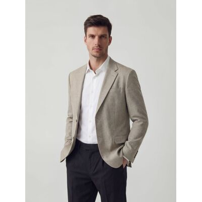 Reserved - Marynarka slim fit z domieszką wiskozy - szary - male - Size: S,M,L,XL,XXL Reserved - Marynarka slim fit z domieszką wiskozy - szary - male - Size: S,M,L,XL,XXL