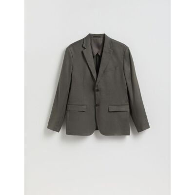 Reserved - Marynarka slim fit z lnem - ciemnozielony - male - Size: 48 S,50 M,52 L,54 XL,56 XXL Reserved - Marynarka slim fit z lnem - ciemnozielony - male - Size: 48 S,50 M,52 L,54 XL,56 XXL