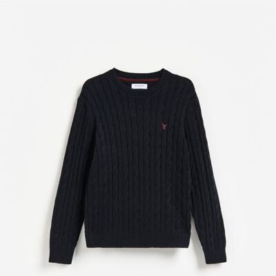Reserved - Sweter z haftem - granatowy - male - Size: S,M,L,XL,XXL Reserved - Sweter z haftem - granatowy - male - Size: S,M,L,XL,XXL