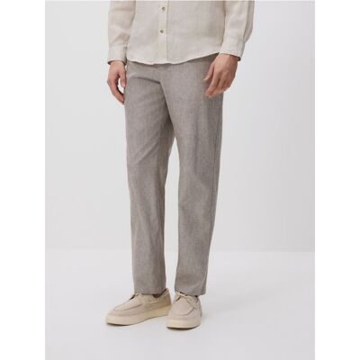 Reserved - Spodnie chino regular z lnem - brązowy - male - Size: XS,S,M,L,XL,XXL Reserved - Spodnie chino regular z lnem - brązowy - male - Size: XS,S,M,L,XL,XXL