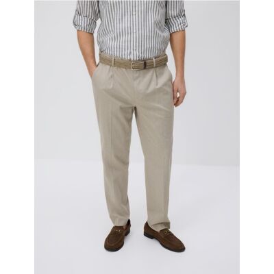 Reserved - Spodnie regular fit z paskiem - beżowy - male - Size: 29,30,31,32,33,34,36 Reserved - Spodnie regular fit z paskiem - beżowy - male - Size: 29,30,31,32,33,34,36