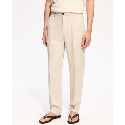 Reserved - Spodnie regular fit z lnem - beżowy - male - Size: 28,29,30,31,32,33,34,36 Reserved - Spodnie regular fit z lnem - beżowy - male - Size: 28,29,30,31,32,33,34,36