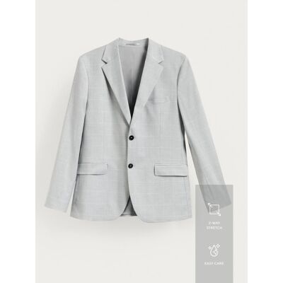 Reserved - Marynarka slim fit w kratę - jasnoszary - male - Size: 48 S,50 M,52 L,54 XL,56 XXL Reserved - Marynarka slim fit w kratę - jasnoszary - male - Size: 48 S,50 M,52 L,54 XL,56 XXL