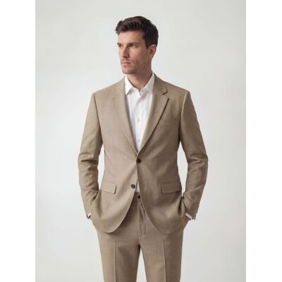 Reserved - Marynarka regular fit z dodatkiem wiskozy - beżowy - male - Size: 48 S,50 M,52 L,54 XL,56 XXL Reserved - Marynarka regular fit z dodatkiem wiskozy - beżowy - male - Size: 48 S,50 M,52 L,54 XL,56 XXL