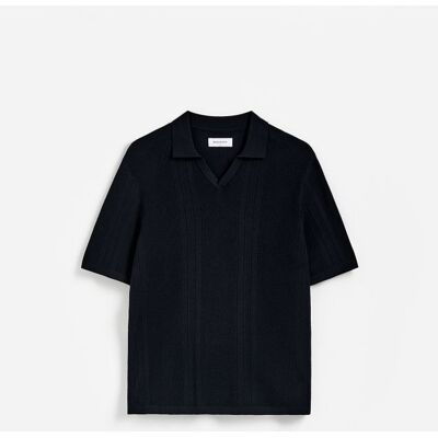 Reserved - Ażurowy sweter polo - czarny - male - Size: S,M,L,XL,XXL Reserved - Ażurowy sweter polo - czarny - male - Size: S,M,L,XL,XXL