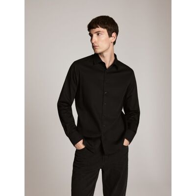 Reserved - Koszula slim fit z bawełną - czarny - male - Size: S,M,L,XL Reserved - Koszula slim fit z bawełną - czarny - male - Size: S,M,L,XL