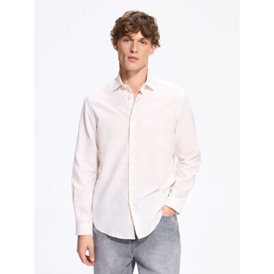 Reserved - Koszula regular fit z domieszką lnu - złamana biel - male - Size: S,M,L,XL Reserved - Koszula regular fit z domieszką lnu - złamana biel - male - Size: S,M,L,XL