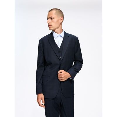 Reserved - Marynarka slim fit w kratę - granatowy - male - Size: 48 S,50 M,52 L,54 XL,56 XXL Reserved - Marynarka slim fit w kratę - granatowy - male - Size: 48 S,50 M,52 L,54 XL,56 XXL