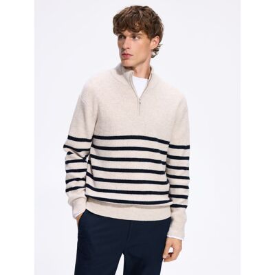 Reserved - Sweter z wełną - złamana biel - male - Size: S,M,L,XL Reserved - Sweter z wełną - złamana biel - male - Size: S,M,L,XL
