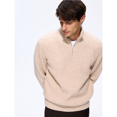 Reserved - Sweter z wełną - beżowy - male - Size: S,M,L,XL Reserved - Sweter z wełną - beżowy - male - Size: S,M,L,XL