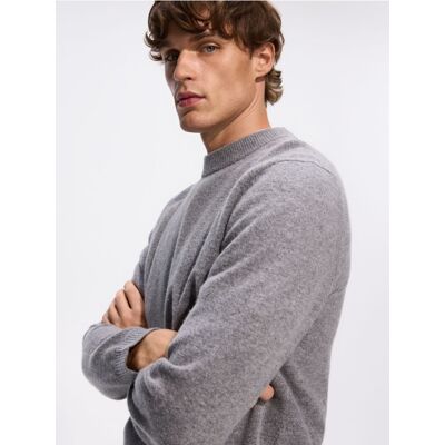 Reserved - Sweter z wełną - jasnoszary - male - Size: S,M,L,XL Reserved - Sweter z wełną - jasnoszary - male - Size: S,M,L,XL