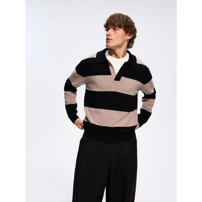 Reserved - Sweter polo z wełną - wielobarwny - male - Size: S,M,L,XL Reserved - Sweter polo z wełną - wielobarwny - male - Size: S,M,L,XL