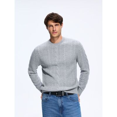Reserved - Sweter z wełną merino - szary - male - Size: S,M,L,XL Reserved - Sweter z wełną merino - szary - male - Size: S,M,L,XL