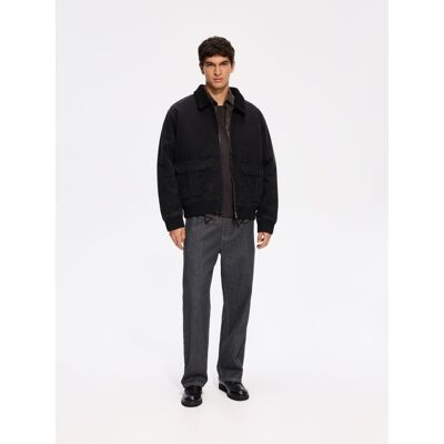 Reserved - Jeansowa kurtka bomber - szary - male - Size: S,M,L,XL,XXL Reserved - Jeansowa kurtka bomber - szary - male - Size: S,M,L,XL,XXL