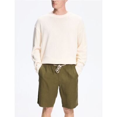Reserved - Szorty jogger z lnem - ciemnozielony - male - Size: S,M,L,XL Reserved - Szorty jogger z lnem - ciemnozielony - male - Size: S,M,L,XL