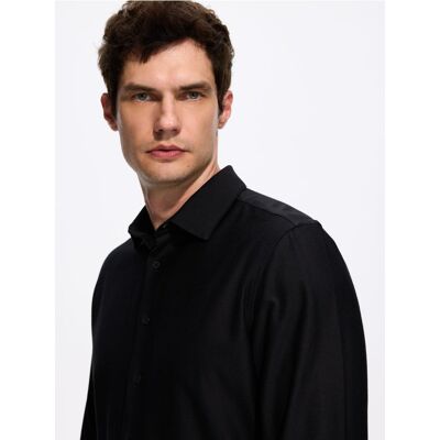 Reserved - Gładka koszula slim fit - czarny - male - Size: S,M,L,XL,XXL Reserved - Gładka koszula slim fit - czarny - male - Size: S,M,L,XL,XXL