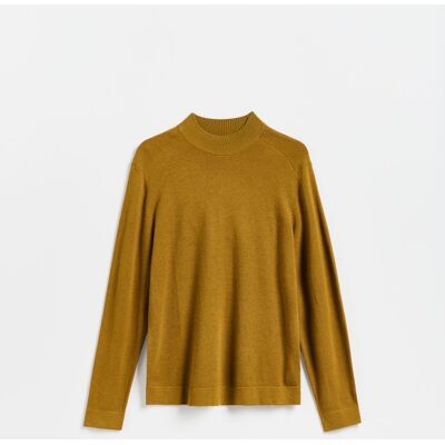 Reserved - Gładki sweter z półgolfem - musztardowy - male - Size: S,M,L,XL,XXL Reserved - Gładki sweter z półgolfem - musztardowy - male - Size: S,M,L,XL,XXL