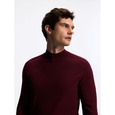 Reserved - Gładki sweter z półgolfem - bordowy - male - Size: S,M,L,XL,XXL Reserved - Gładki sweter z półgolfem - bordowy - male - Size: S,M,L,XL,XXL