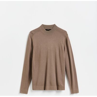Reserved - Gładki sweter z półgolfem - brązowy - male - Size: S,M,L,XL,XXL Reserved - Gładki sweter z półgolfem - brązowy - male - Size: S,M,L,XL,XXL