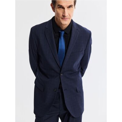 Reserved - Marynarka slim fit w micro kratę - granatowy - male - Size: 48 S,50 M,52 L,54 XL,56 XXL Reserved - Marynarka slim fit w micro kratę - granatowy - male - Size: 48 S,50 M,52 L,54 XL,56 XXL